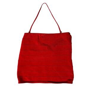 Y2K Vintage Bebe Crop Top Womens L Red Halter Strap Bandage Indie Sleaze